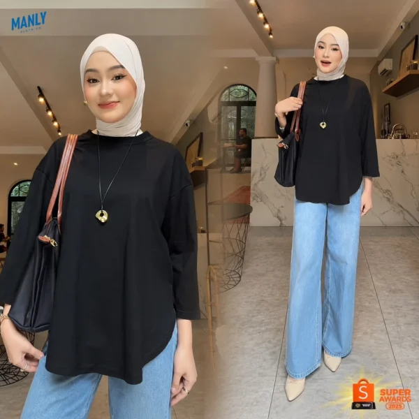 111 KAOS WANITA POLOS MODEL OVAL