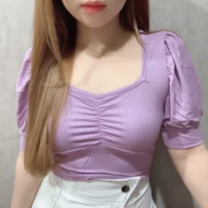 blouse-atasan-wanita-korean-fashion-baju-perempuan-lengan-pendek-bahan-katun