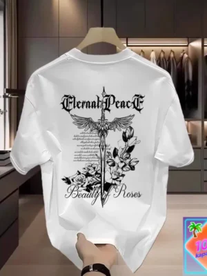 Kaos Pendek Katun Kasual Pria Trendy